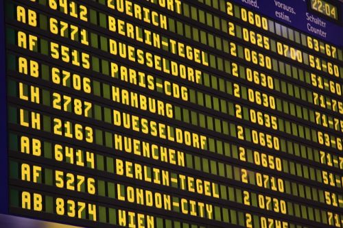 Afgangsstider i lufthavn