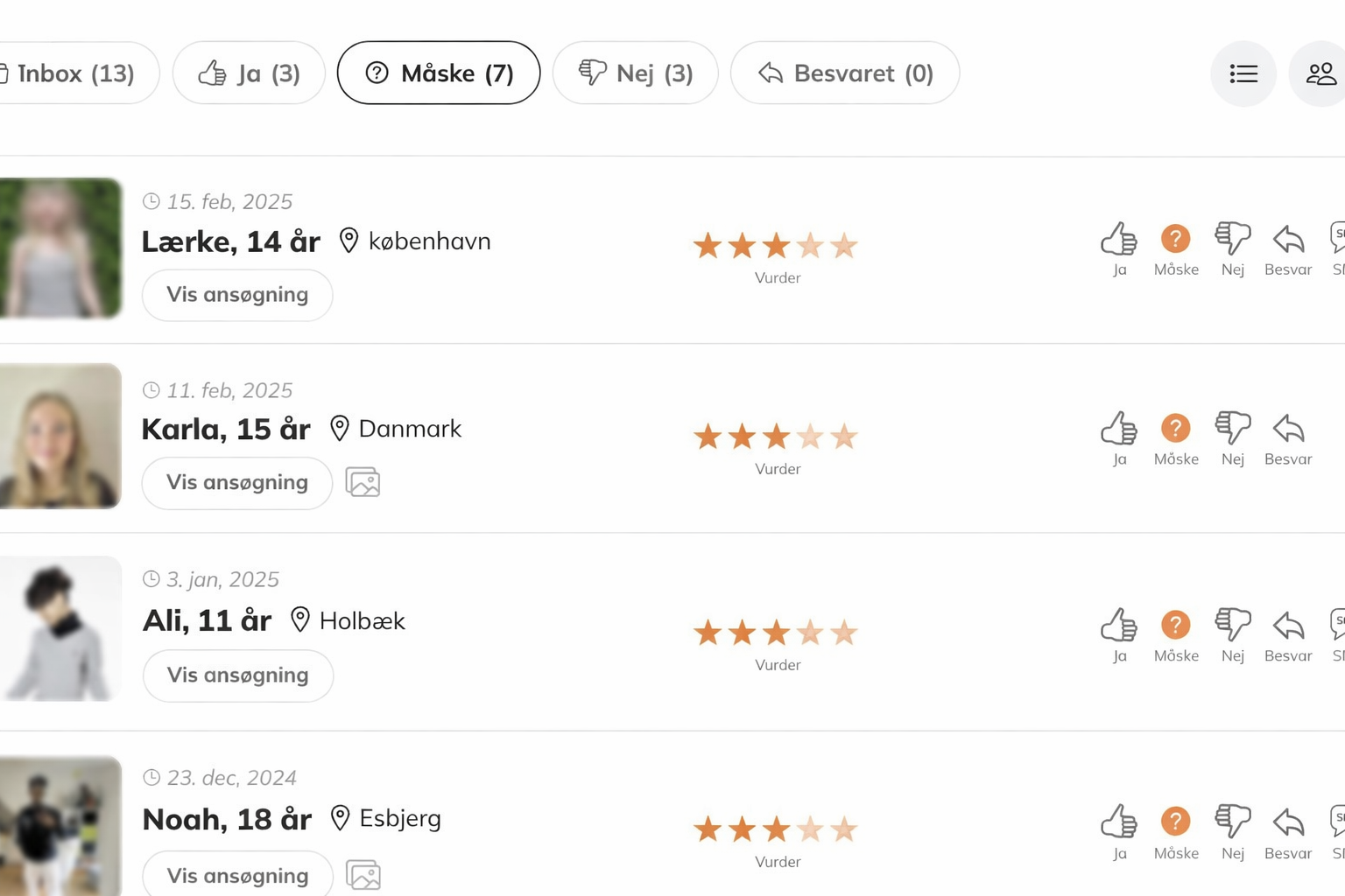 Casting ansøgninger